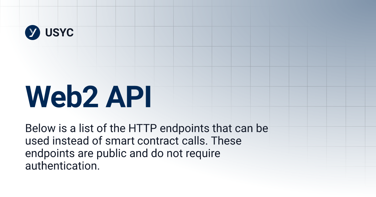 Web2 API | USYC